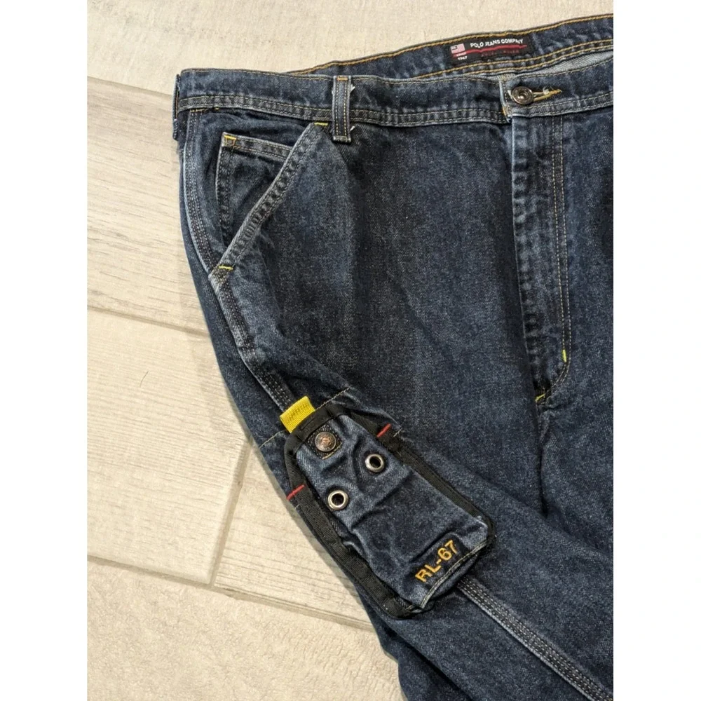 Vintage Polo Ralph Lauren Mens High Rise Cell Phone Carpenter Jeans Size 38x32